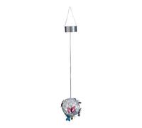 Quystetes Garden Hanging Round Ball Light with Butterfly with Weaving Lamp Solar Decorative Nightlight Outdoor Decorative Metal A