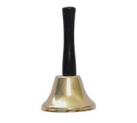 Quystetes Gold Steel Hand Bell Loud Call Bell Alarm, Family Loves, Musical Hand Bells, Cow Bells with Stick Grip-A Easy to Use