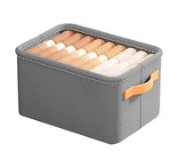 Quystetes Multi-Functional Closet Organizer,Steel Ring Storage Box, Fabric Folding Bedroom Wardrobe Clothes Storage Box B