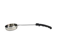 Quystetes Pizza Spread Sauce Ladle Rubber Handle Flat Bottom Kitchen Cooking Spoon Stainless Steel Measuring Stir Soup Spoon -6 Oz