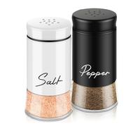 Quystetes Salt and Pepper Shakers Set with Stainless Steel Lid for Kitchen Gadgets Cooking Spice Dispenser Easy Install -D