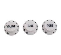 Quystetes White Black 1 Volume&2 Tone Guitar Control Knobs for Style Guitar