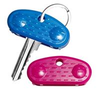 quyueug 2-Pack Arthritis-Friendly Keyrings with Heavy-Duty Anti-Slip Design - Red & Blue Key Caps Suitable for Elderly People and Parkinson's Patients