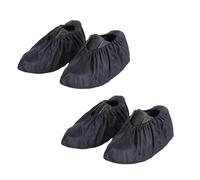 quyueug 2 Pack Waterproof Shoe Covers - Shoe Covers Reusable Non-Slip Overshoes with Elastic Cuff for Home, Rainy Days & Pet Owners(Black, One Size)