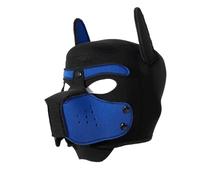 QUYUWOWO Neoprene Dog Full Face Puppy Mask Removable Halloween Dog Head Mask with Collar and Armband