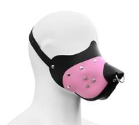 QUYUWOWO Steampunk Leather Puppy Face Muzzle Dog Hood Mask Halloween Costume