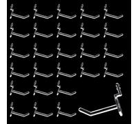 QuZCarious 100pcs Plastic Pegboard Hooks Clear Acrylic Hook Plastic Hooks for Retail Peg Board Hooks Peg Board Shelving Hooks for Garage Kitchen Peg Boards Craft Storage