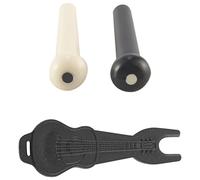 Quzenn 36 Pieces Acoustic Guitar Bridge Pins Pegs in White and Black with 1 Piece Bridge Pin Puller Remover in Guitar
