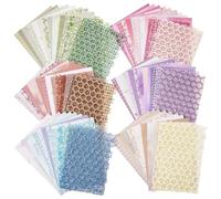 Quzenn 90 Sheets Scrapbook Paper and Decorative Mesh Fabric Assorted Set - 6 Pack Mixed Special Paper for Scrapbooking,A