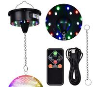 Quzenn Disco Ball Motor Lights with Remote,3-15RPM Adjustable Spinner 18LEDs for 8 10 12 16 20 24 Inch Duty Mirror Ball Motor