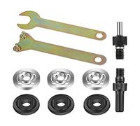 Quzenn Drill Angle Grinder Adapter, 6Mm/10Mm Arbor Mandrel Adaptor with Flange Nut Parts Set and 2 Spanner Wrench