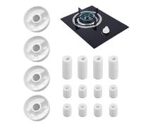 Quzente 4pcs Oven Knob with Adaptors, Control Switches Knobs, Cooker Replacement Knobs, Cooker/Oven/Grill Control Knob and Adaptors, for Most Makes and Models Kitchen Cooktop, Hob, Gas Stove