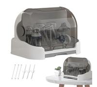 Quzente Baby Bottle Storage Drying Rack, Baby Bottle Drying Rack Eith Cover, BabyBottle Holder Organizer, Portable Nursing Cutlery Box Container With Removable Drip Tray, Drip Stand For Bottles, Cups