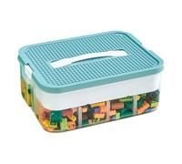 Quzente Blocks Storage Box - 2 Layers Stackable Storage Box with Lid | Multifunctional Creative Portable Building Blocks Organizer for Nursery Home Kindergarten
