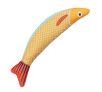 Quzente Catnip Saury Fish Plush Biting Toy, Bite Resistant Teething Toy, Cartoon Interactive Pet Supply For Indoor Pets Flopping, Flipping, Moving And Exercise (Medium yellow)