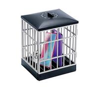 Quzente Cell Phone Jail Lock Box, Silver Mobile Phones Prison Lockable Cage, Phone Lock-Up Jail To Keep You Away From Your Cell Phones For Classroom Family Time
