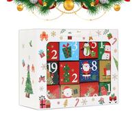 Quzente Christmas Countdown Box - Multifunctional Paper Container - Count Down to Christmas Empty Boxes - for Boys Girls Kids Couples Small Toys Candy Chocolate Lipstick Jewelry