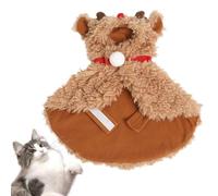 Quzente Dog Reindeer Costume | Cat Elk Cloak For Christmas - Soft Winter Warm Dogs Cape, Multifunctional Pet Costume For Family Gatherings, Photo Props And Daily Wear