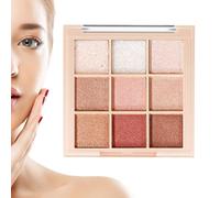Quzente Eyeshadow Makeup Palette | Waterproof Matte 9 Color Eye Shadow Pallete - Highly Pigmented Glitter, Long Lasting Luxury Shimmer Matte Glitter Makeup Pallete for Daily Use Party Bar