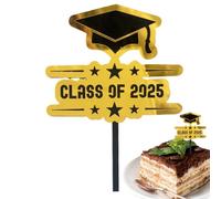 Quzente Graduation Cupcake Toppers - Graduation Toppers for Cupcakes 2025 - Acrylic Appetizer Picks Table Centerpieces for Home Classroom Kindergarten School College