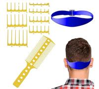 Quzente Hair Trimming Guide - Adjustable Hair Trimming Guide and Neckline Shaving Template - Barber Cutting Kit, Silicone Band Template, 7 Comb Teeth Accessories and Comb Styling Tool