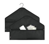 Quzente Hanger Diversion Safe, Waterproof & Fireproof Hidden Pocket Safe, Secret Folder Zipper Bag Fits Under Hanging Clothes, Can Hide Valuables In Suitcases & Wardrobes