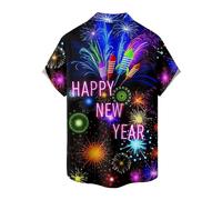 Quzente New Years Shirt Print,2024 New Years Eve Countdown Firework T-Shirt | Comfortable Printed Shirts Fashion Supplies for Men, Home and Bar Celebrations