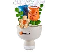 Quzente Outdoor Bubble Machine | Flower Bouquet Automatic Bubble Machine,Battery Operated Play Set with Solution & Colorful Lighting, Backyard Games for Outdoor Yard