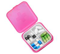 Quzente Pill Organizer, Travel Pill Organizer, Four-Compartment Medicine Organizer Box, Snap Close Portable Pill Container Clear for Pocket Medicine Supplements Travel