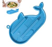 Quzente Pot Lid Drying Mat - Space-Saving Whale Shape Silicone Non-Slip Grooved - Kitchen Counter Protection Drain Pad,for Cup Utensil Countertop Kitchen Pans Table