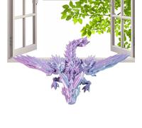 Quzente Printed Dragons - Articulated Crystal Dragon Fidget Toy Surprise,Flexible and Fun Kids Toys, Year of the Dragon Home Decoration for Adults and Kids