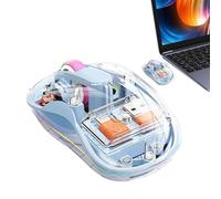 Quzente Rechargeable Wireless Mouse,RGB Light Computer Mouse Transparent Mice - No Noise Mouse for Working Learning and Game Playing for Living Room, Dormitory, Library