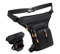 Quzente Thigh Bag - Motorcycle Thigh Purse with Leg Strap - Quick-Release Buckle Attached Waterproof Waist Pack for Traveling Cell Phone Keys Wireless Earphones