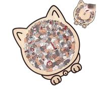 Quzente Wooden Cat Puzzle, Long Lasting Precise Decor, Wooden Cat Jigsaw Puzzles, for Adults Kids Family Friends Indoor Lovers Wall Shelf