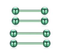 QUZIONE G23 Titanium Straight Barbell,Internally Threaded Nipple & Tongue Rings 14G/ 12mm 14mm/ 5mm Balls /9 Colors-Hypoallergenic,Sold as Pair, 12MM, Titanium, no gemstone