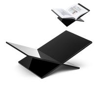 Quzzil Large Acrylic Book Stands 15.8" x 9.5" x 5.4" Book Holder for Display Reading Open Coffee Table Stand for Cookbooks, Bible, Quran, Art, Magazines(Big,Black)