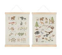 Qvapt Wild Animal Alphabet Poster,Abc Posters for Classroom Wall,Kids Alphabet Wall Decor Animal Posters 12x16, Classroom Posters with Hanger, Set of 2