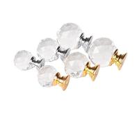 QVCTADPC 20mm 30mm 40mm 50mmCrystal Ball Design Clear Crystal Glass Knobs Cupboard Drawer Pull Kitchen Cabinet Wardrobe Handles Hardware(Silver Base,Dia.25mm)