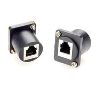 QVCTADPC D Type RJ11/RJ12 6P6C Panel Mount Feedthrough adapter CAT3 RJ12 Female to Female Flush Mount Telephone Pass Through Socket
