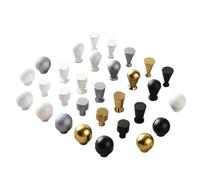 QVCTADPC Round Black Handle Dresser Drawer Pulls Wardrobe Cabinet Door Handles Single Hole White Small Knobs for Furniture(D022-bright White,5PCS)