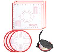 QVEEQ 6Piece Tortilla Press Liners Silicone, Reusable Tortilla Liners For Various Tortilla Presses, With Customer Service Silicone Liners Includes 3 Square And 3 Round Kits