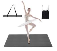 QVEEQ Portable Dance Floor Mat, Reversible Non-Slip Surface for Ballet, Tap, Jazz & Pop Dance, 48x36in with Carry Backpack & Straps - Lightweight & Easy to Store