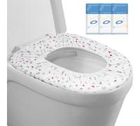 Qvhgnxcm 50 Pack Disposable Toilet Seat Covers -Double-Layer Waterproof Toilet Seat Cover,Individually Wrapped for Travel, Potty in Public Restrooms (White)