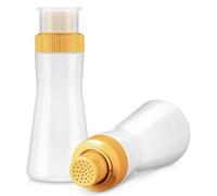 Qvhgnxcm Cake Syrup Dispenser 350ml Graduated Plastic Squeeze Bottle for Soaking Honey seasoning powder Syrup Bottle with Sealing Lid Easy Storage Reusable Baking Jars (Yellow)