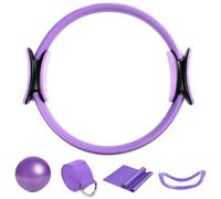 Qvhgnxcm Pilates Ring Fit Fitness Ring Pelvic Floor Trainer, Pilates Ring with Non-Slip Handles, Pilates Ring and Ball Set, Pilates Ring Yoga Ball Resistance Bands, Pack of 5 Home Fitness Accessories