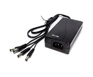 Qvis 12V 5A 4-Way CCTV Camera Power Supply with UK 3-Pin Power Lead PSU Jacks Regulated