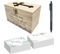 QVJIOA Prayer Box with 100 Pcs Prayer Cards Wooden Prayer Request Card Box with 1 Prayer Pen, The Prayer Box for Your Daily Prayers