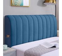 QVMQVM Stretch Headboard Cover, Velvet Bed Headboard Slipcover, Thicken Headboard Dustproof Protector Cover for Full Queen King Size Bedroom Decoration,Blue,180cm