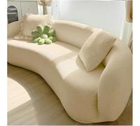 QVQV Stretch Semi Circle Curved Couch Slipcover, Shaped Semi-Circular Curved Sofa Cover For Living Room, ModernJacquard Curved Sofa Slipcover(E,3 seat [72-92 in])