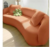 QVQV Stretch Semi Circle Curved Couch Slipcover, Shaped Semi-Circular Curved Sofa Cover For Living Room, ModernJacquard Curved Sofa Slipcover(G,4 seat [ 92-118 in])